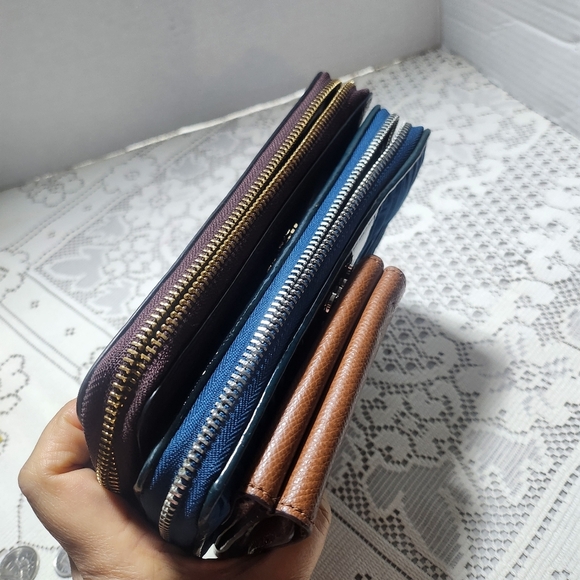 3 Coach Wallet Trio - Purple, Blue, and Brown - Picture 6 of 13